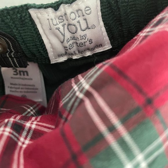 SOLD CARTERS Just One You 3-Pc Special Occasion Plaid Top, Corduroy Pants - Picture 7 of 11